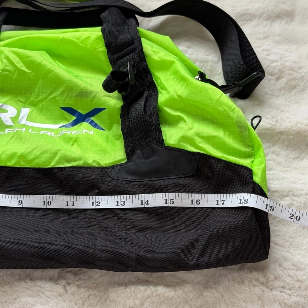 RLX Ralph Lauren Neon Green and Black Sport Packable Duffel Lightweight Bag